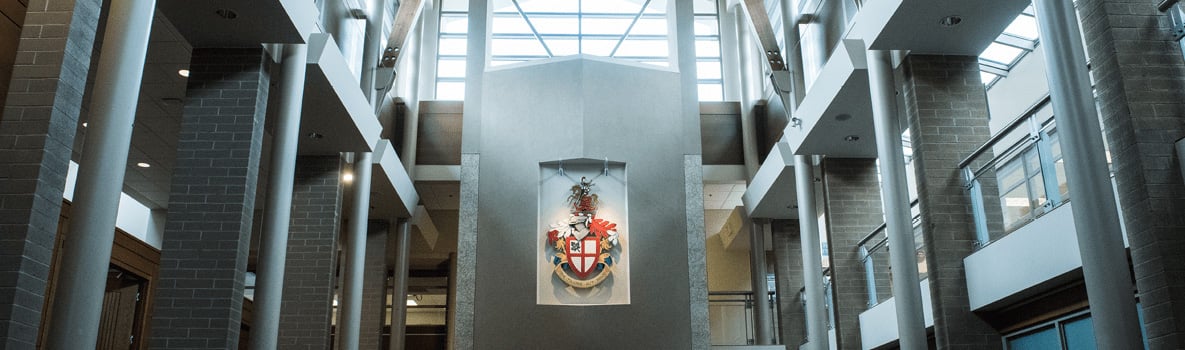 The central hall in St. George's Senior School campus.